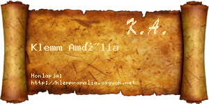 Klemm Amália névjegykártya